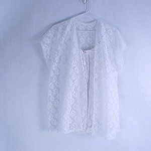 Tosca of California White Lace Lingerie and Robe
